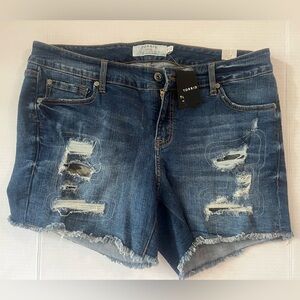 ✨NWT✨Torrid Dark Blue Distressed Jean Shorts